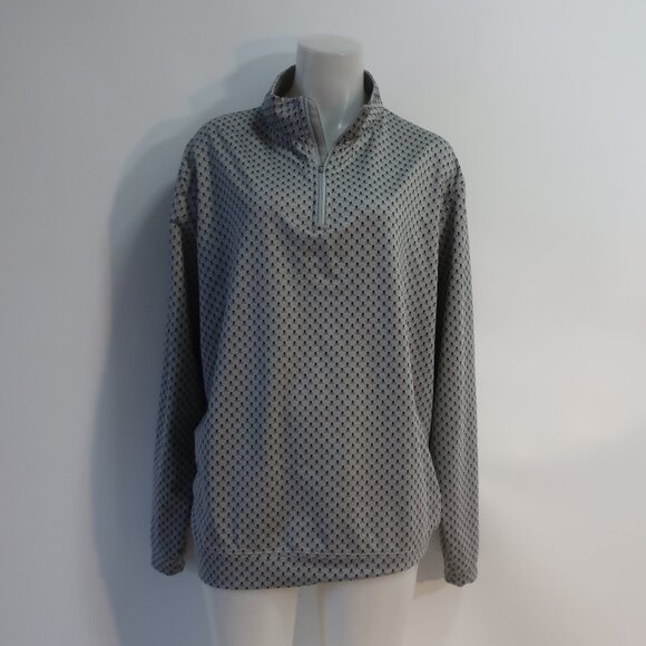 Mens Peter Millar Gray, Black Skulls Print 3/4 Zip Long Sleeve Shirt XL - Picture 1 of 7